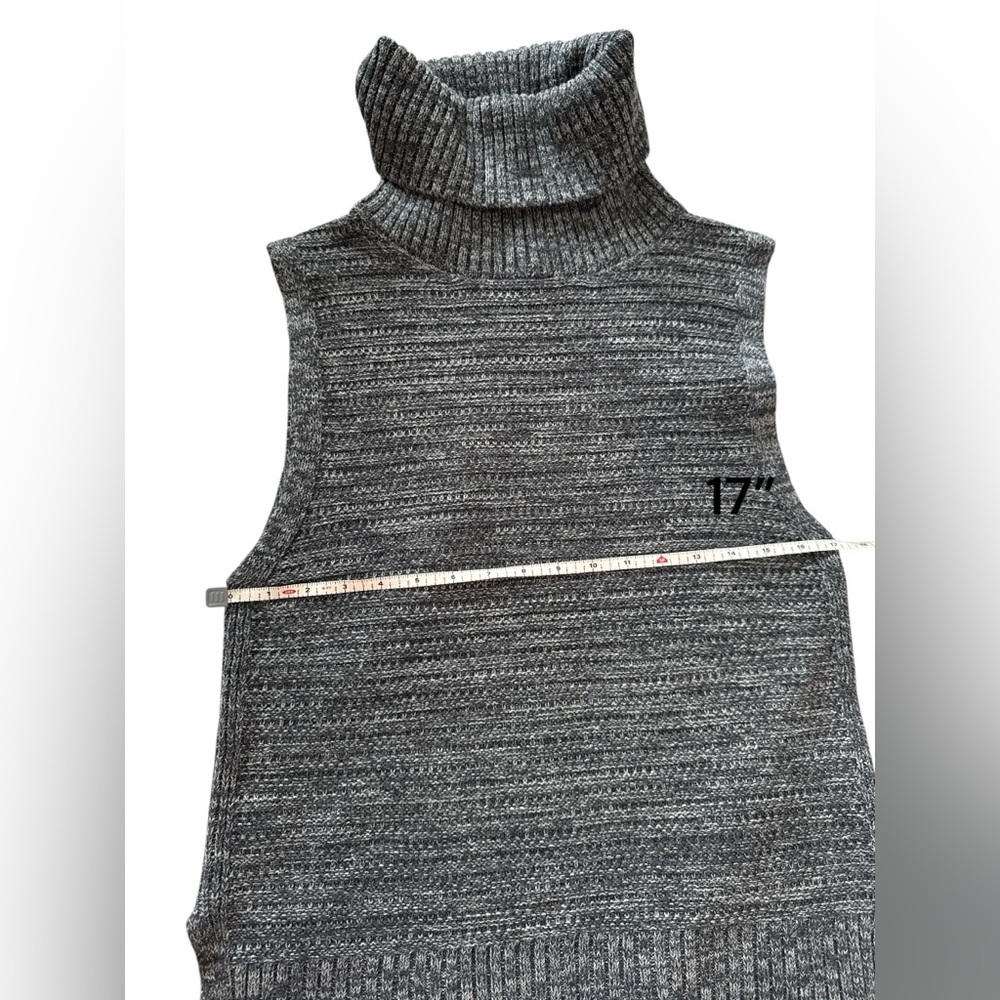 Banana Republic Blue Gray Sleeveless Turtleneck Sweater Tunic Size Small - Picture 6 of 9